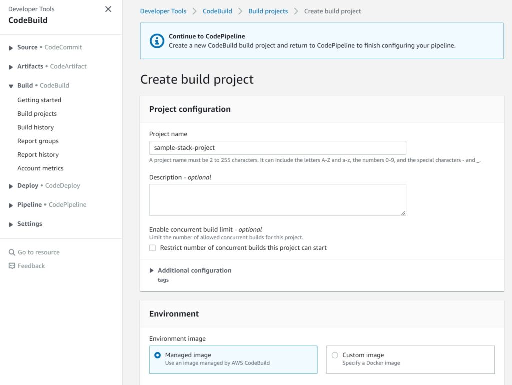 aws-codepipeline-create-build-project-name
