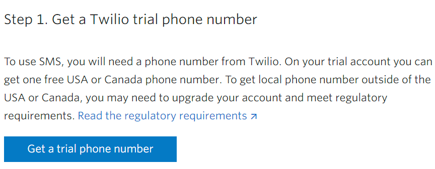 twilio console trial number